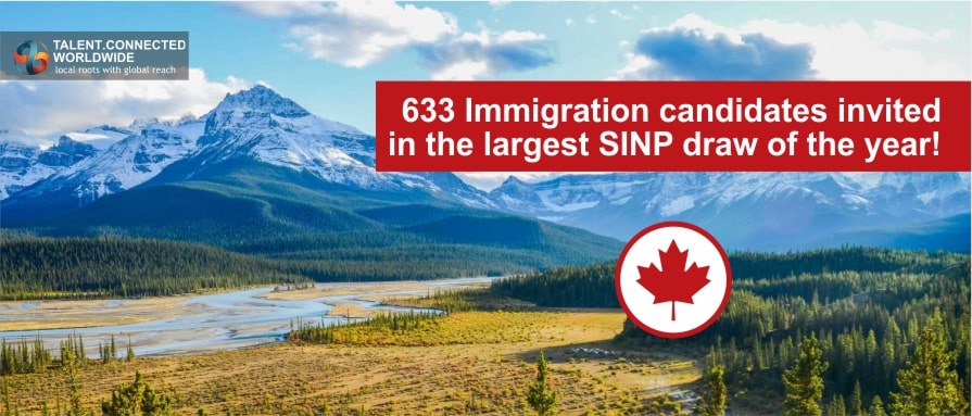 633 Immigration candidates invited in the largest SINP draw of the year!