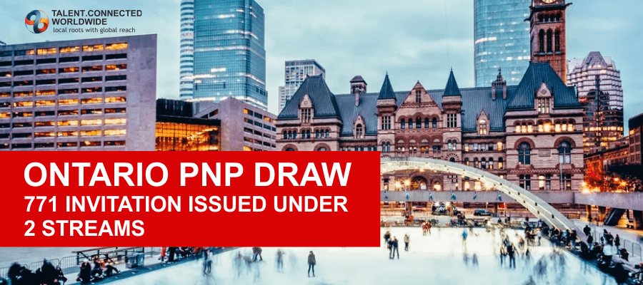 Ontario PNP Draw 771 Invitation issued under 2 streams