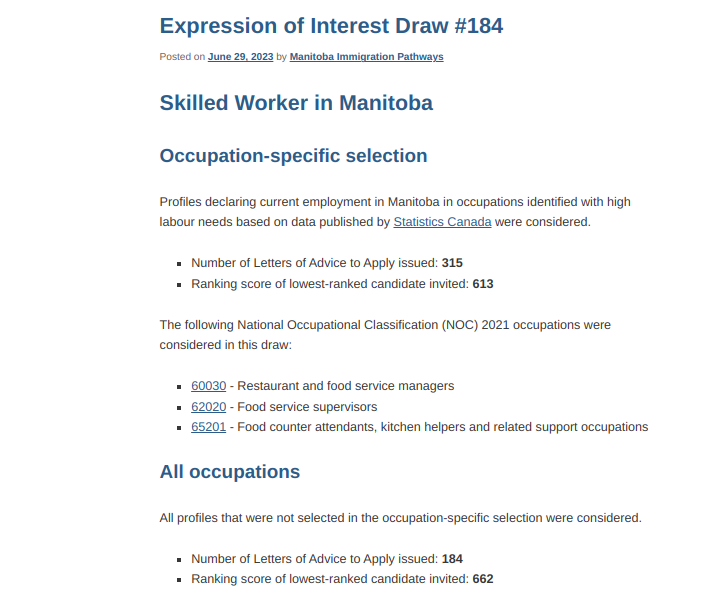Skilled Workers in Manitoba 